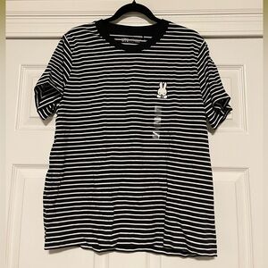 NWT Uniqlo MIFFY Black Striped Shirt